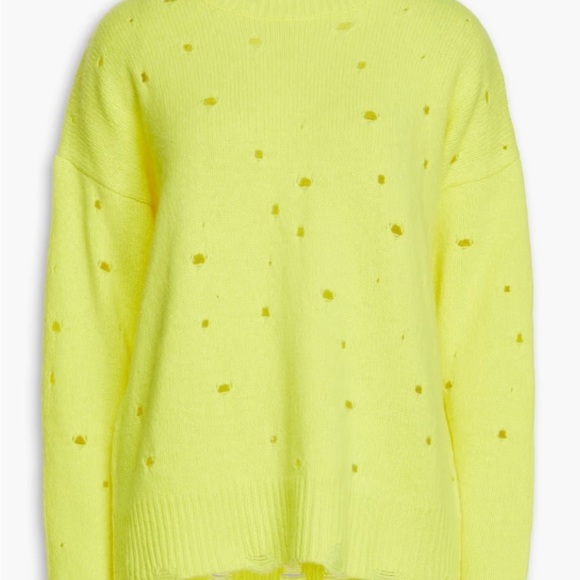 Autumn Cashmere Retail $385 100% Cashmere Bright Yellow Sweater Size Medium - Picture 1 of 6